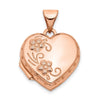 Gold Polished Floral Heart Lockets