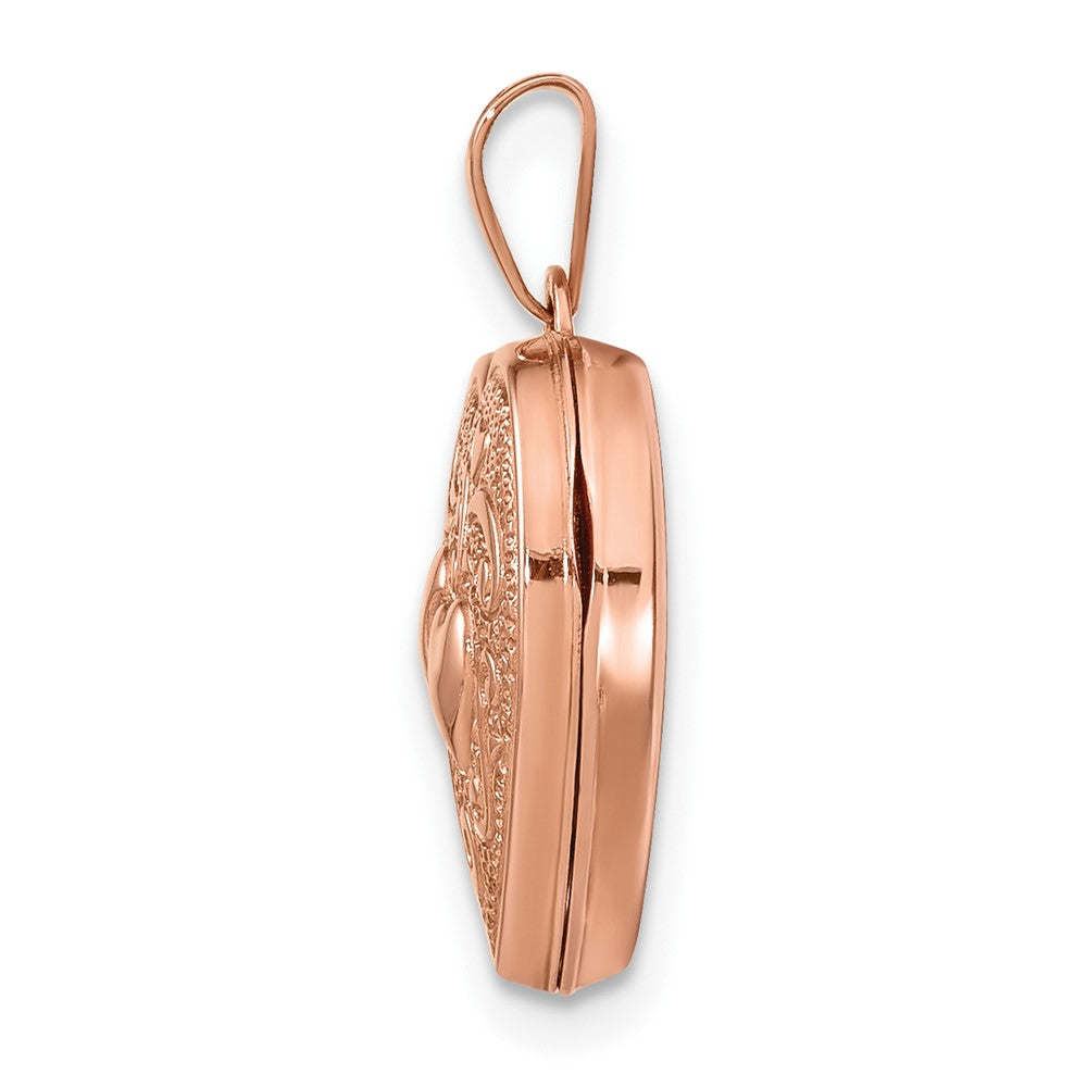 14k Rose Gold Two Hearts 15mm Heart Locket