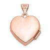 14k Rose Gold Two Hearts 15mm Heart Locket