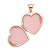 14k Rose Gold Floral Reverses to LOVE YOU ALWAYS Script 15mm Heart Locket