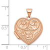 14k Rose Gold Scrolled Design Reverses to LOVE YOU ALWAYS Script 18mm Heart Locket