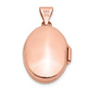 14k Rose Gold Polished Plain 17mm Oval Locket