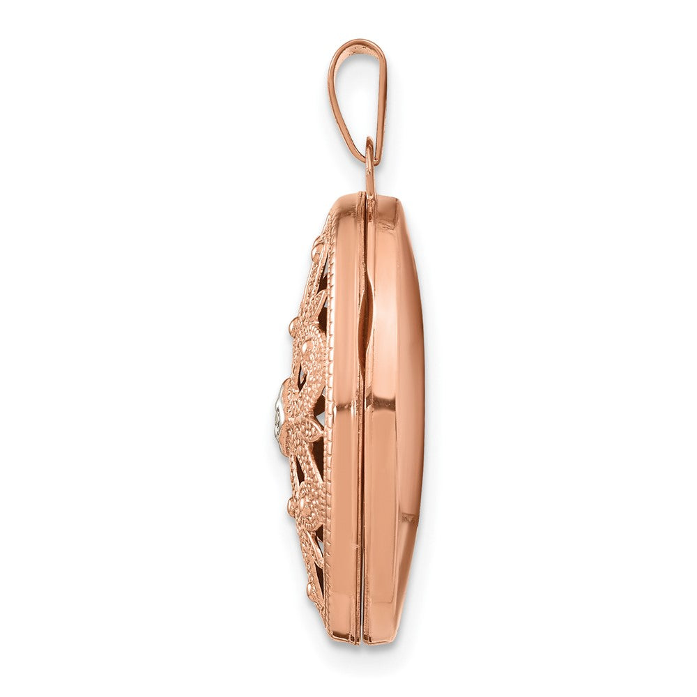 Gold Polished Diamond Oval Lockets