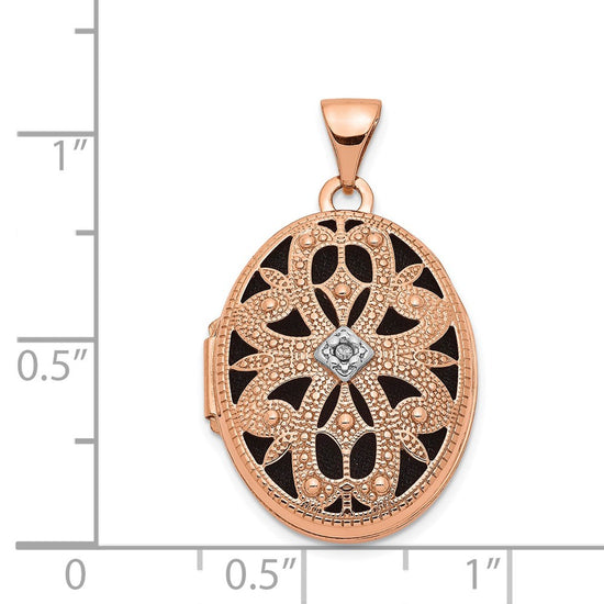 Gold Polished Diamond Oval Lockets