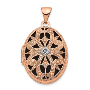 Gold Polished Diamond Oval Lockets