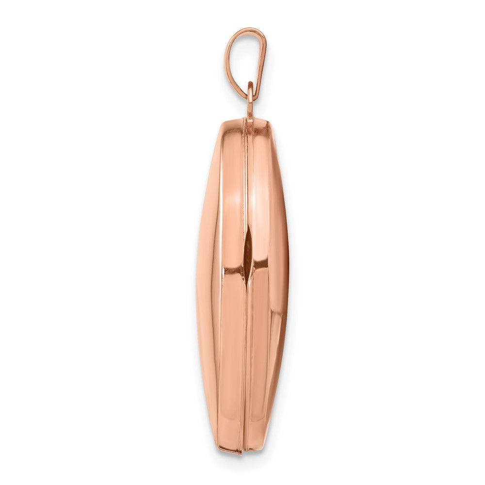 14k Rose Gold Polished Domed Plain 26mm Oval Locket
