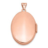14k Rose Gold Polished Domed Plain 26mm Oval Locket