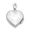 14k White Gold Diamond Vintage Filigree with Blue Fabric Interior 15mm Heart Locket