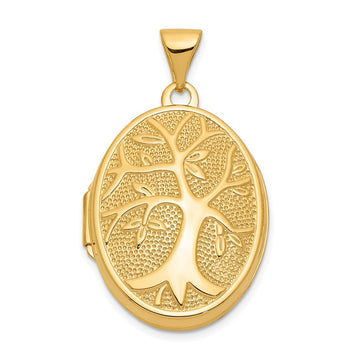 14k Tree 21x16mm Oval Locket
