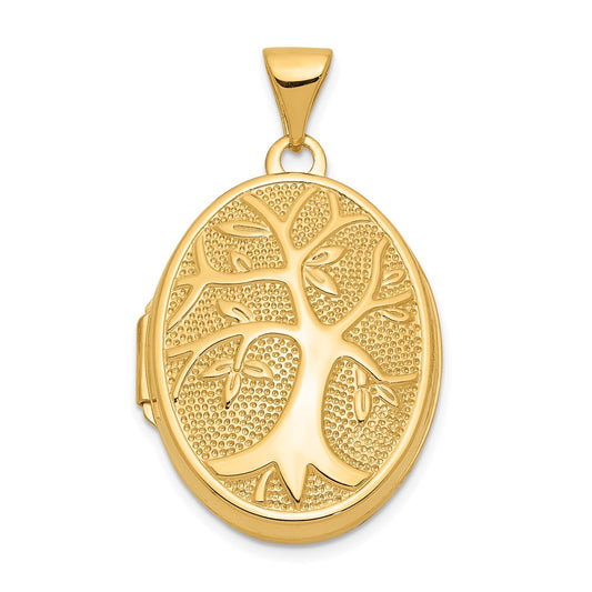 14k Tree 21x16mm Oval Locket