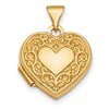 14k Fancy Scroll Design Reversible 15mm Heart Locket