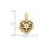 14k Polished Diamond Filigree with Black Fabric Interior 15mm Heart Locket