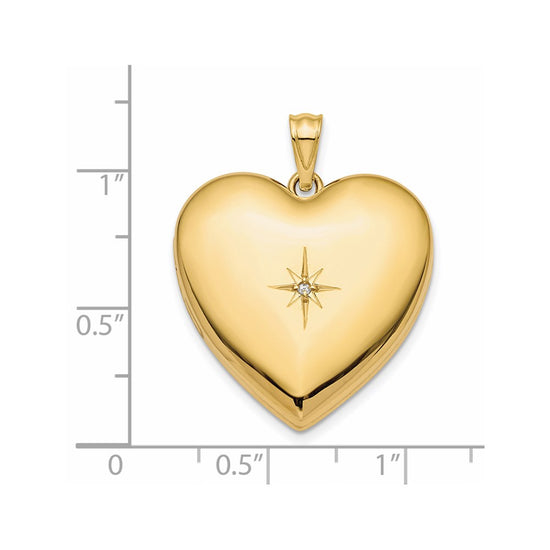 14k Diamond Star Ash Holder 24mm Heart Locket