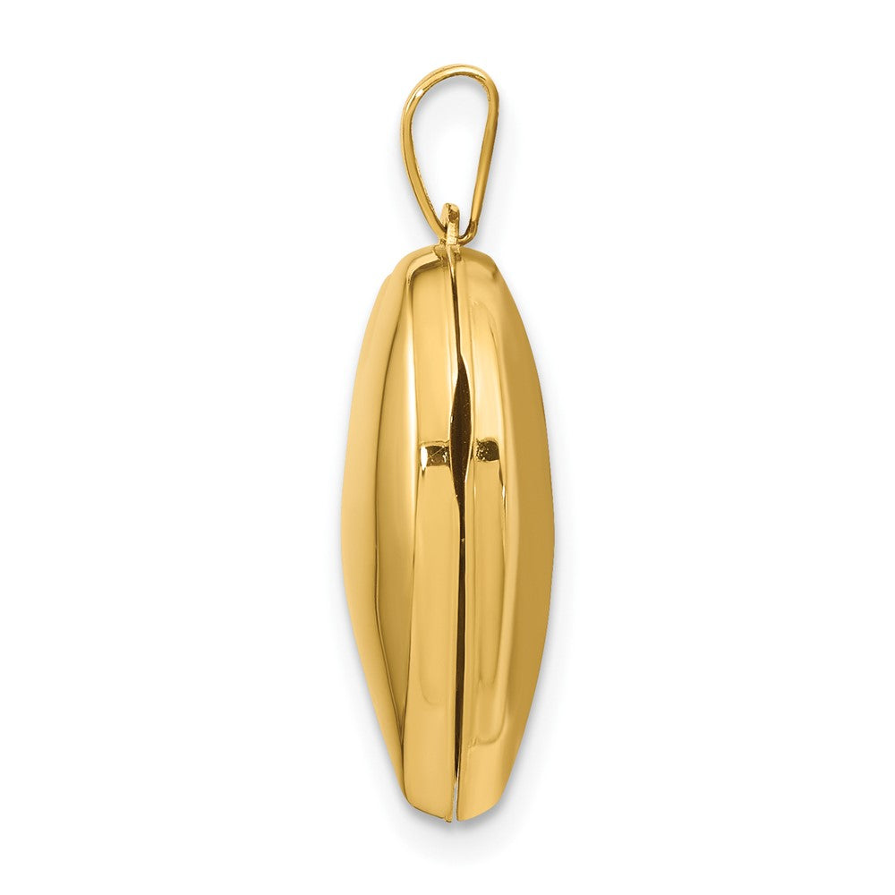 14k Polished Domed Plain 18mm Heart Locket