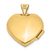 14k Polished Domed Plain 18mm Heart Locket
