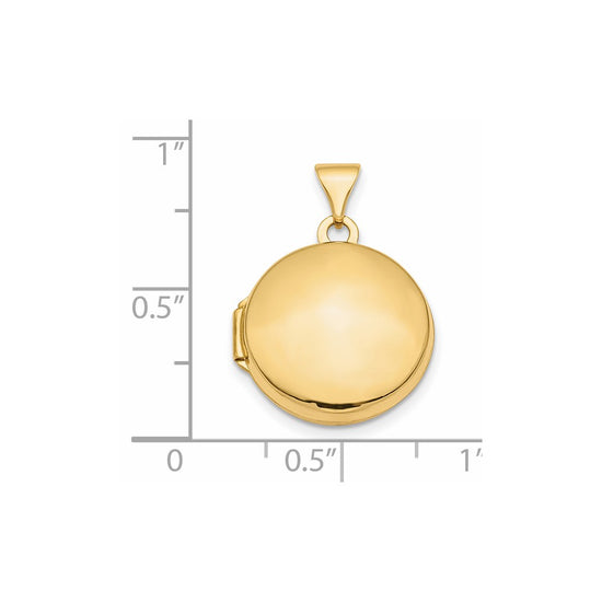 14k Polished Domed 16mm Round Locket