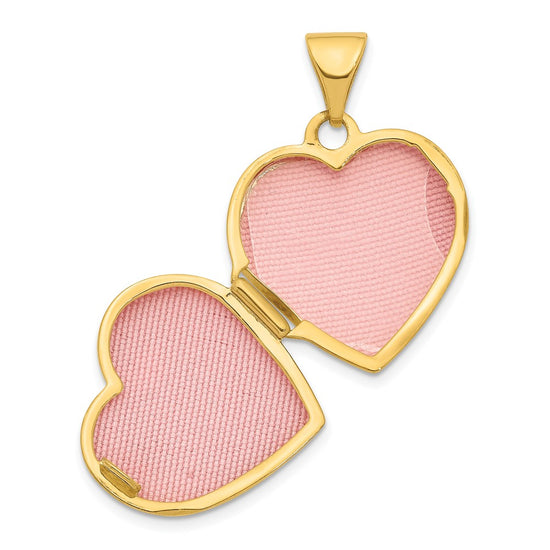 14K and White Rhodium Diamond 16mm Heart Locket