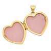 14k Heart Border Reverses to Cut-out LOVE with Pink Fabric Interior 19mm Heart Locket