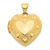 14k Heart Border Reverses to Cut-out LOVE with Pink Fabric Interior 19mm Heart Locket