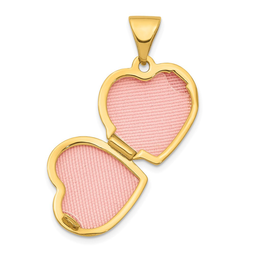 14K Polished Plain 13mm Heart Locket