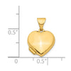 14K Polished Plain 13mm Heart Locket
