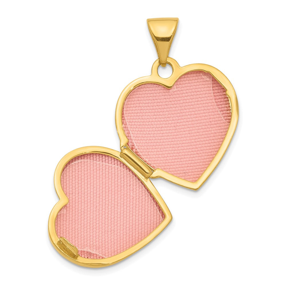 Gold Polished Diamond Heart Lockets