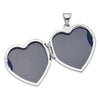 14K White Gold with Rose Rhodium 22mm Heart Locket