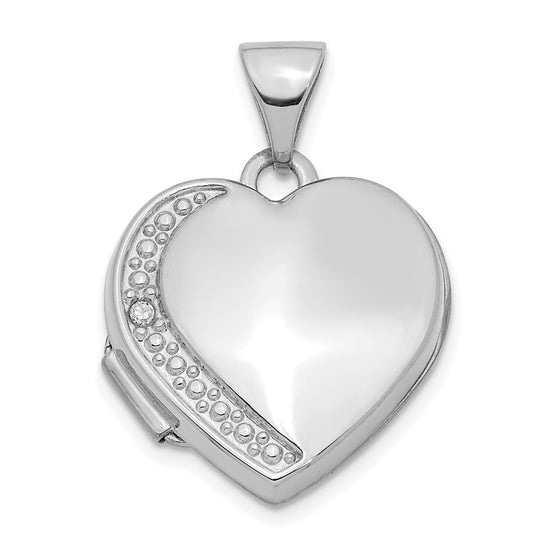 Gold Polished Diamond Heart Lockets