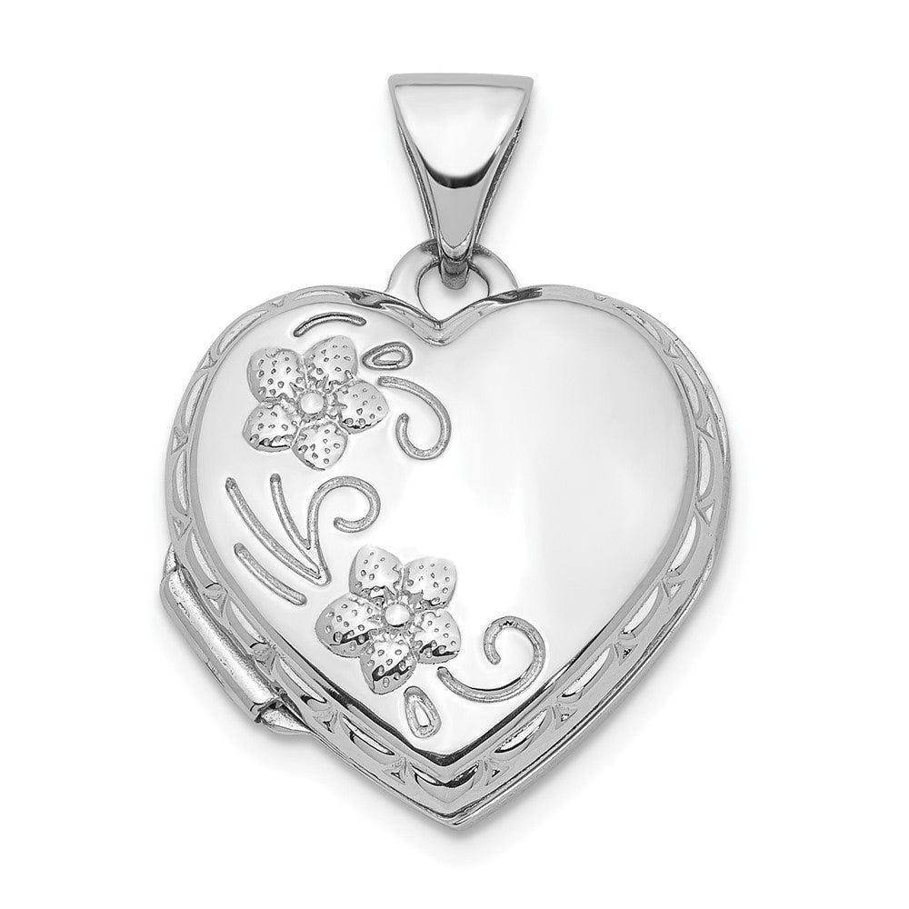 Gold Polished Floral Heart Lockets