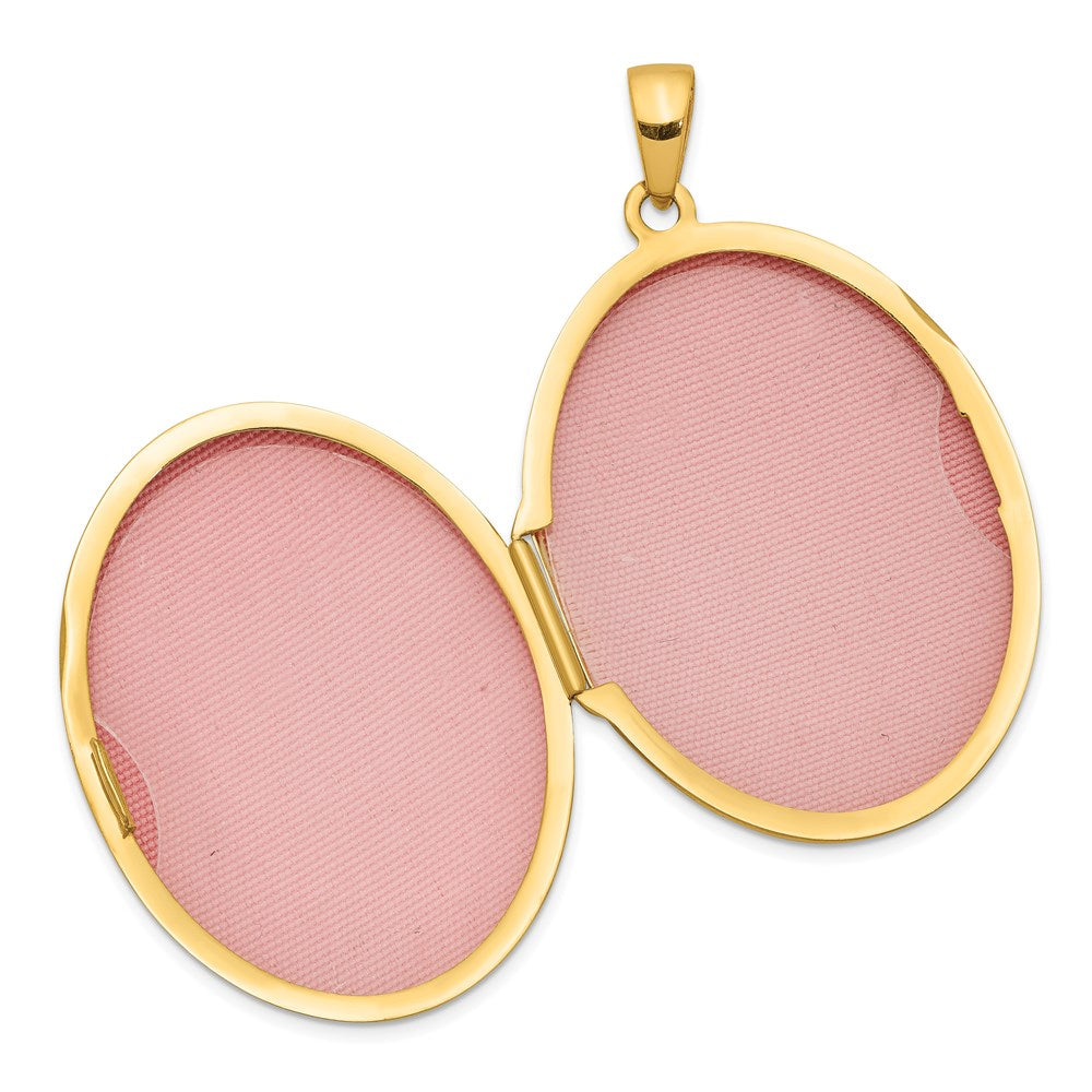 14k Polished Domed Plain 34mm Oval Locket