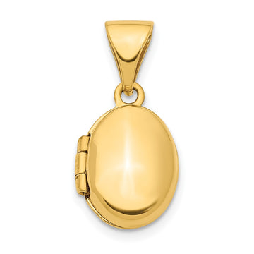 14k Polished Plain 12mm Oval Locket