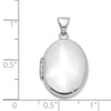 14k White Gold Polished Plain 21mm Oval Locket