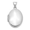 14k White Gold Polished Plain 21mm Oval Locket