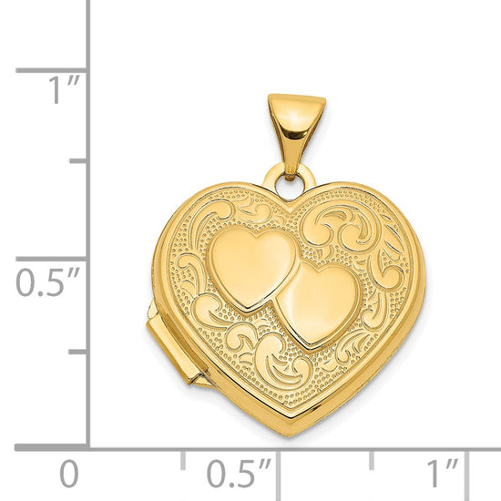 Gold Polished Double Heart Lockets