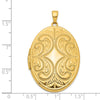 14K Fancy Engraved 38mm Oval Family Locket Holds 6 Photos