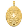 14K Fancy Engraved 38mm Oval Family Locket Holds 6 Photos