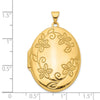 14K Floral Border 33mm Oval Locket