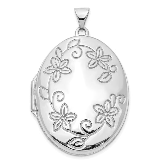 Gold Polished Floral Oval Lockets