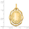 14K Dancing Floral Border in Scalloped Frame 24mm Oval Locket
