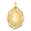 14K Dancing Floral Border in Scalloped Frame 24mm Oval Locket