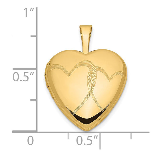 Gold Polished Heart Lockets