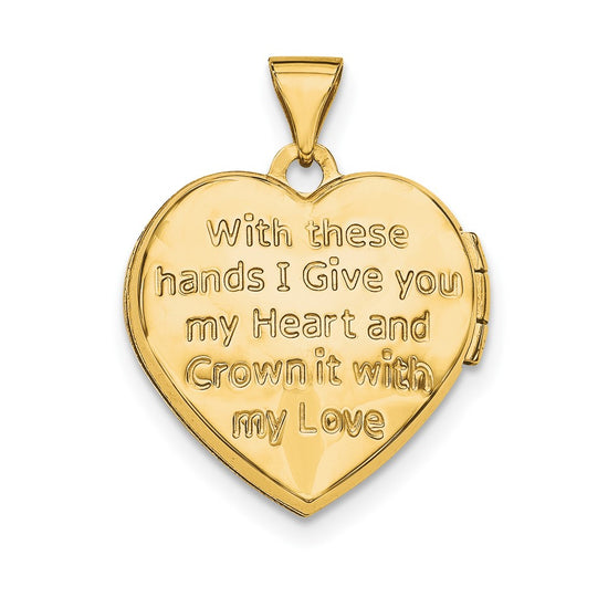 Gold Polished Claddagh Heart Lockets