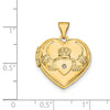 14k Diamond Claddagh with Poem on Reverse 18mm Heart Locket