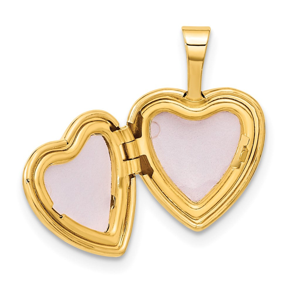 Gold Polished Diamond Heart Lockets