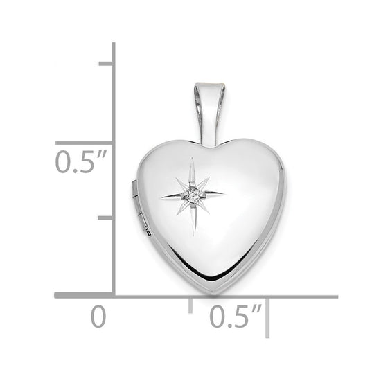 Gold Polished Diamond Heart Lockets