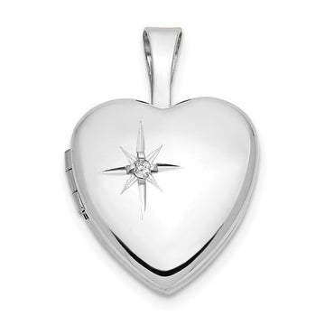 Gold Polished Diamond Heart Lockets
