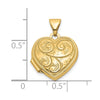 14k Reversible Swirl Design 15mm Heart Locket