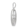 14k White Gold Reversible Swirl Design 15mm Heart Locket