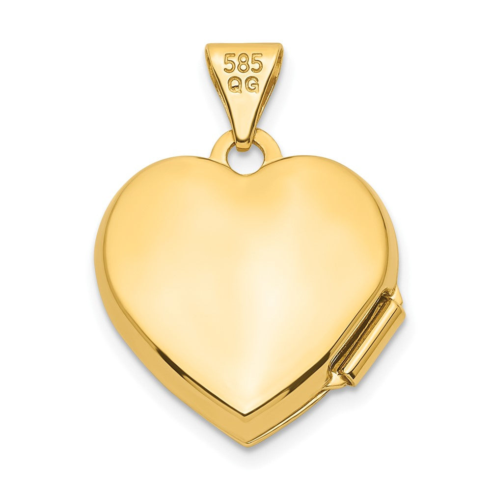 14k Polished Ruby 15mm Heart Locket
