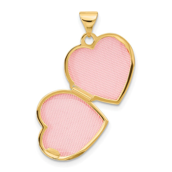 14k Polished Ruby 15mm Heart Locket